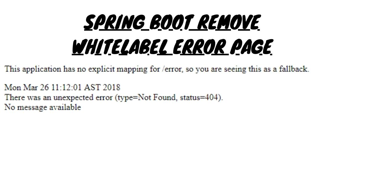 whitelabel error page