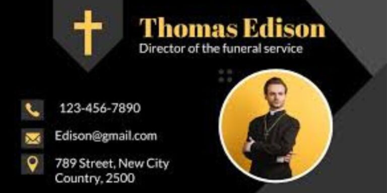 funeral home business card design